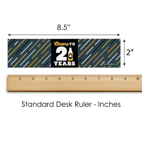 Big Dot of Happiness Cheers and Beers to 21 Years - 21st Birthday Party Water Bottle Sticker Labels - Set of 20 {6}