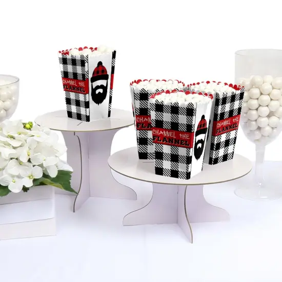 Big Dot of Happiness Lumberjack - Channel the Flannel - Buffalo Plaid Party Favor Popcorn Treat Boxes - Set of 12 {4}