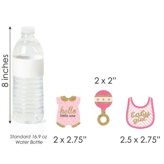 Big Dot of Happiness Hello Little One - Pink and Gold - DIY Shaped Girl Baby Shower Party Cut-Outs - 24 Count {6}
