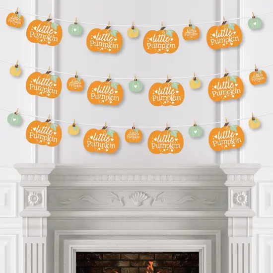 Big Dot of Happiness Little Pumpkin - Fall Birthday Party or Baby Shower DIY Decorations - Clothespin Garland Banner - 44 Pieces {4}