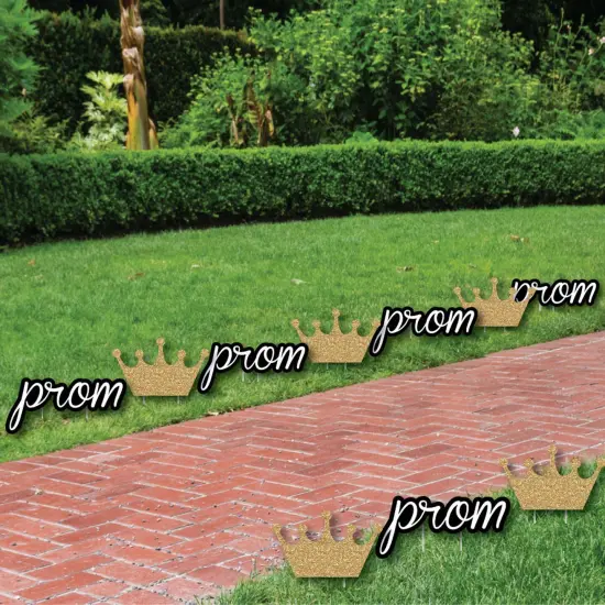 Big Dot of Happiness Prom - Crown Lawn Decorations - Outdoor Prom Night Party Yard Decorations - 10 Piece {4}