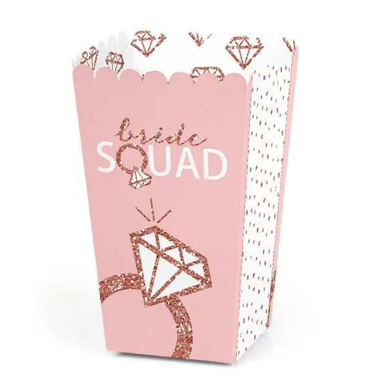 Big Dot of Happiness Bride Squad - Rose Gold Bridal Shower or Bachelorette Party Favor Popcorn Treat Boxes - Set of 12 {1}