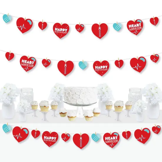 Big Dot of Happiness Happy Heartiversary - CHD Awareness DIY Decorations - Clothespin Garland Banner - 44 Pieces {1}