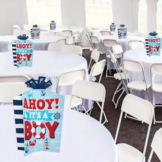 Big Dot of Happiness Ahoy It's a Boy - Table Decorations - Nautical Baby Shower Fold and Flare Centerpieces - 10 Count {6}