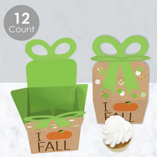 Big Dot of Happiness Pumpkin Patch - Square Favor Gift Boxes - Fall, Halloween or Thanksgiving Party Bow Boxes - Set of 12 {4}