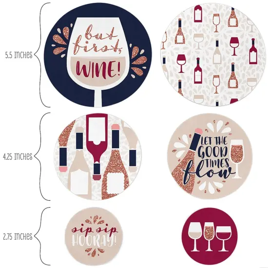 Big Dot of Happiness But First, Wine - Wine Tasting Party Giant Circle Confetti - Party Decorations - Large Confetti 27 Count {3}
