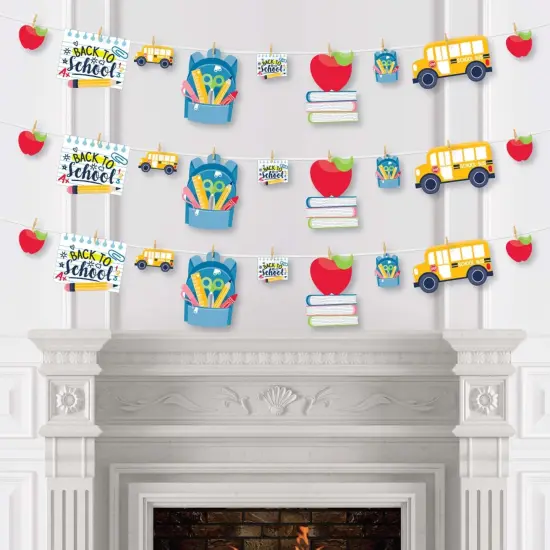 Big Dot of Happiness Back to School - First Day of School Classroom DIY Decorations - Clothespin Garland Banner - 44 Pieces {4}