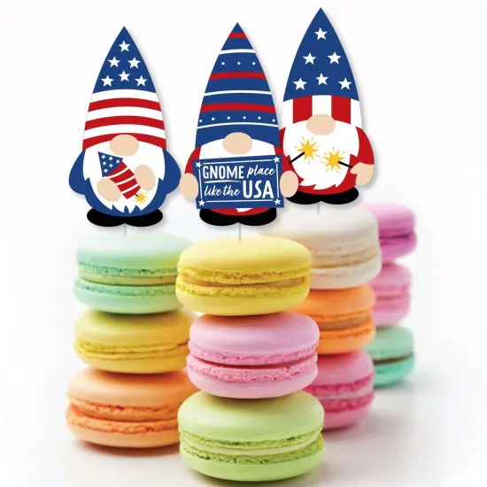 Big Dot of Happiness Patriotic Gnomes - DIY Shaped Memorial Day, 4th of July and Labor Day Gnome Party Cut-Outs - 24 Count {4}