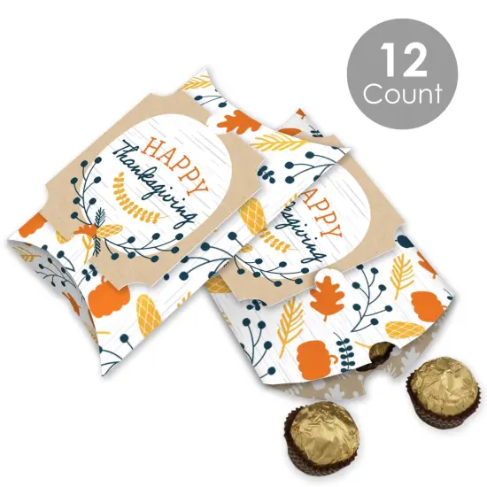 Big Dot of Happiness Happy Thanksgiving - Favor Gift Boxes - Fall Harvest Party Large Pillow Boxes - Set of 12 {3}