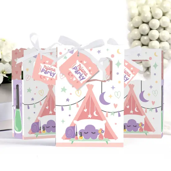 Big Dot of Happiness Pajama Slumber Party - Girls Sleepover Birthday Party Favor Boxes - Set of 12 {4}