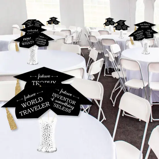 Big Dot of Happiness Hilarious Tassel Worth The Hassle - Gold - Graduation Party Photo Booth Props or Table Toppers - 20 Count {4}