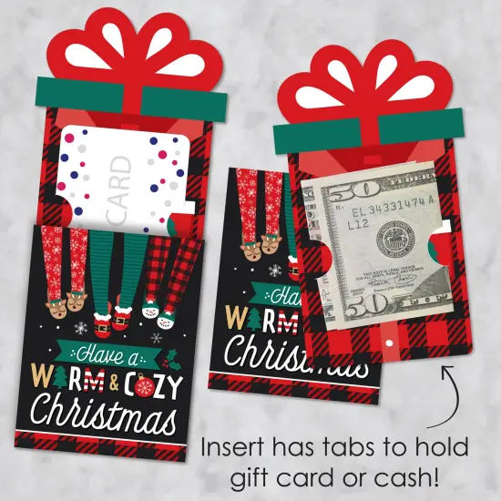 Big Dot of Happiness Christmas Pajamas - Holiday Plaid PJ Party Money and Gift Card Sleeves - Nifty Gifty Card Holders - Set of 8 {4}