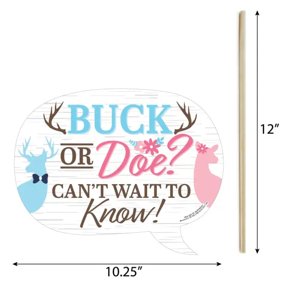 Big Dot of Happiness Funny Buck or Doe - Hunting Gender Reveal Party Photo Booth Props Kit - 10 Piece {6}