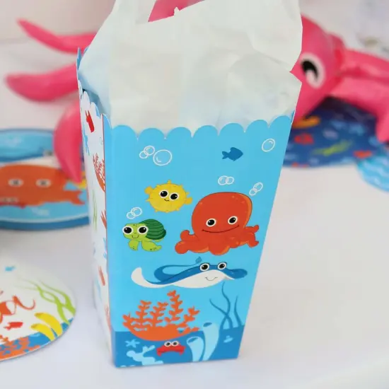 Big Dot of Happiness Under the Sea Critters - Baby Shower or Birthday Party Favor Popcorn Treat Boxes - Set of 12 {7}