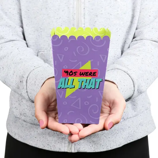 Big Dot of Happiness 90's Throwback - 1990s Party Favor Popcorn Treat Boxes - Set of 12 {6}