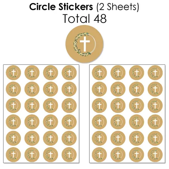 Big Dot of Happiness Elegant Cross - Religious Party Candy Favor Sticker Kit - 304 Pieces {7}