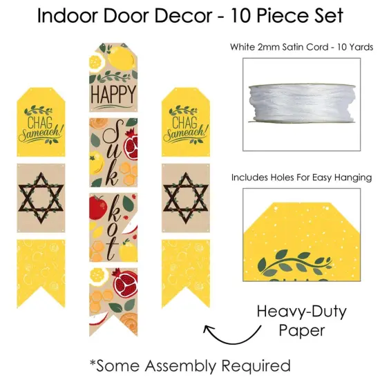 Big Dot of Happiness Sukkot - Hanging Vertical Paper Door Banners - Sukkah Wall Decoration Kit - Indoor Door Decor {6}
