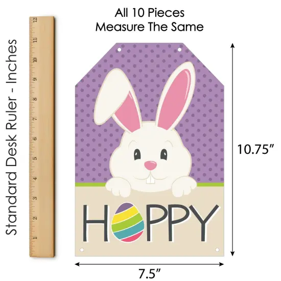 Big Dot of Happiness Hippity Hoppity - Hanging Vertical Paper Door Banners - Easter Bunny Party Wall Decoration Kit - Indoor Door Decor {7}