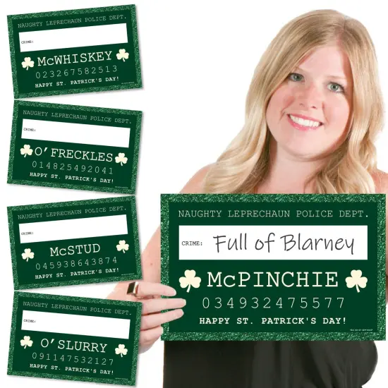 Big Dot of Happiness St. Patrick's Day Party Mug Shots - Photo Booth Props Saint Paddy's Day Party Mug Shots - 20 Count {1}