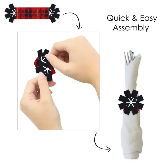 Big Dot of Happiness Jolly Santa Claus - Christmas Party Paper Napkin Holder - Napkin Rings - Set of 24 {6}