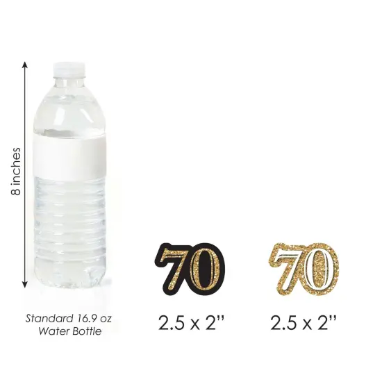 Big Dot of Happiness Adult 70th Birthday - Gold - DIY Shaped Birthday Party Cut-Outs - 24 Count {6}