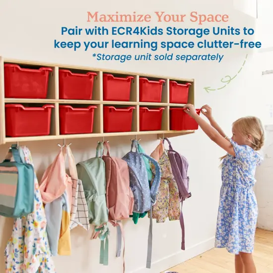 Scoop Front Storage Bins, Multipurpose Organization, 10-Pack Red {5}