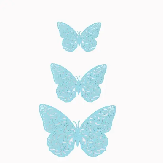 12 pcs 3D Wall Decals Turquoise {1}