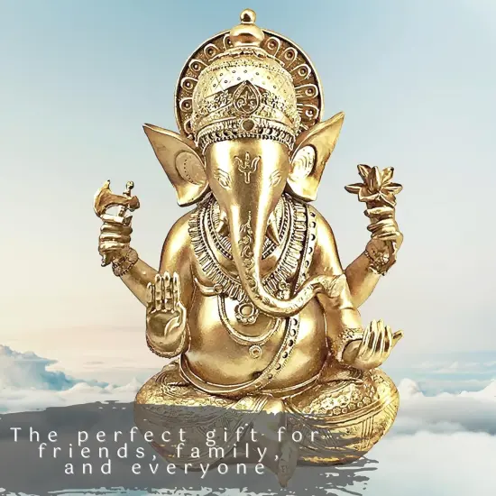 Figurines, Ganesha Statue, Decorative Statue, Pooja Mandir, Rustic, Boho, Hippie, Home Decor for Office, Room, Garden, 16 Inch {5}