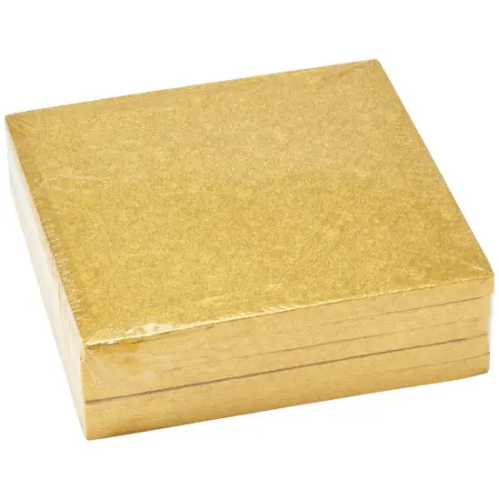 8" Square Gold Foil Cake Board 5ct {2}