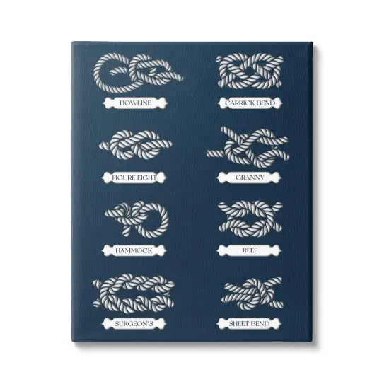 Stupell Industries Boating Knots Nautical Diagram Canvas Wall Art {1}
