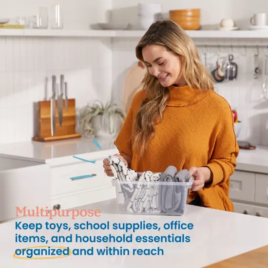 Scoop Front Storage Bins, Multipurpose Organization, 20-Pack Clear {3}