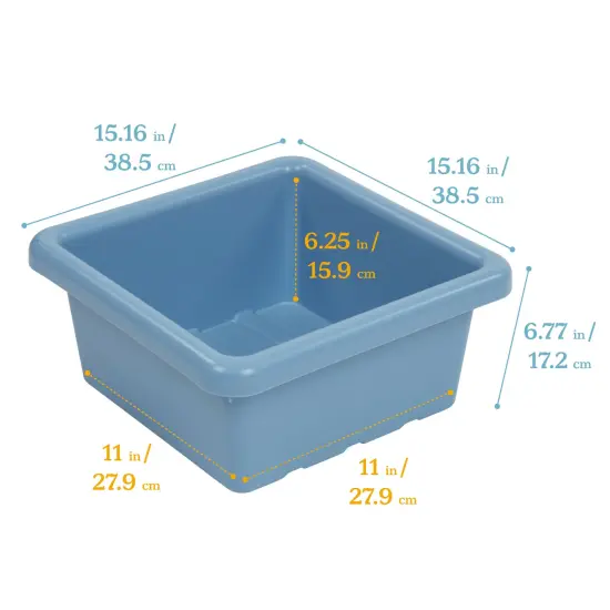 Square Bin with Lid, Storage Containers, 2-Pack Powder Blue {2}