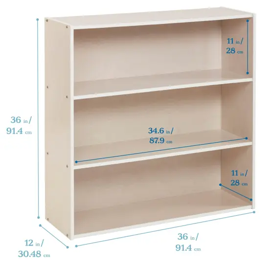 Streamline 3-Shelf Storage Cabinet with Back, 36in High White Wash {2}