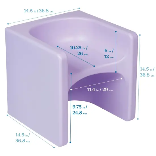 Tri-Me 3-In-1 Cube Chair, Kids Furniture Light Purple {2}