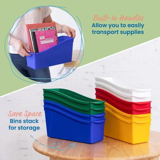 Linking Book Bins, Colorful Connecting Storage Assorted {4}
