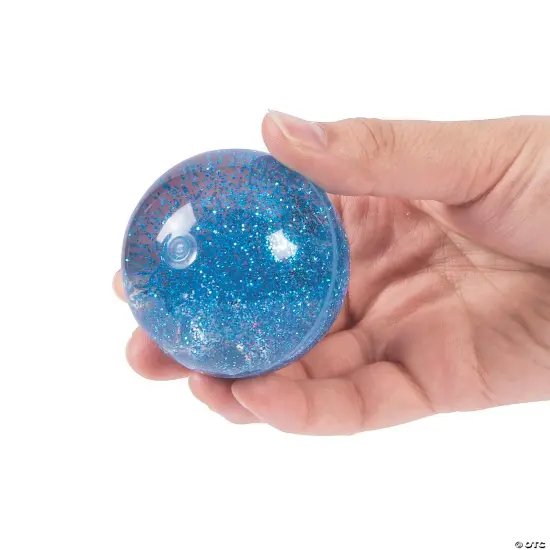 Mini Light-Up Glitter Bouncy Balls - 12 Pc. {3}