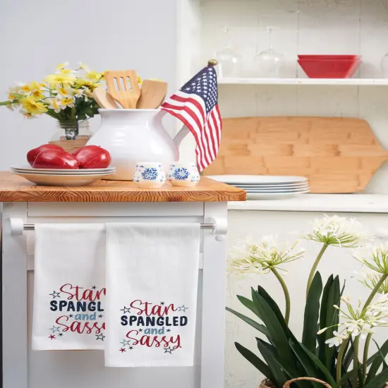 Star Spangled And Sassy 4th of July Kitchen Towel {4}