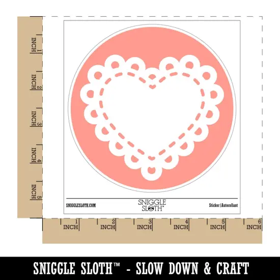 Fancy Heart Doily Love Valentine's Day Waterproof Vinyl Phone Tablet Laptop Water Bottle Sticker Set - 5 Pack {1}