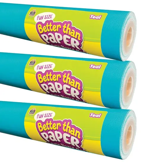 Fun Size Better Than Paper&reg; Bulletin Board Roll, 18" x 12', Teal, Pack of 3 {1}