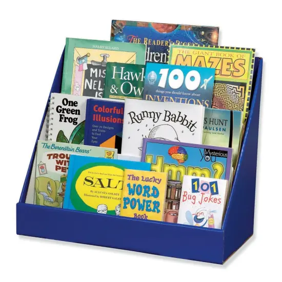 Book Shelf, 3-Tiered, Blue, 17"H x 20"W x 10"D {1}