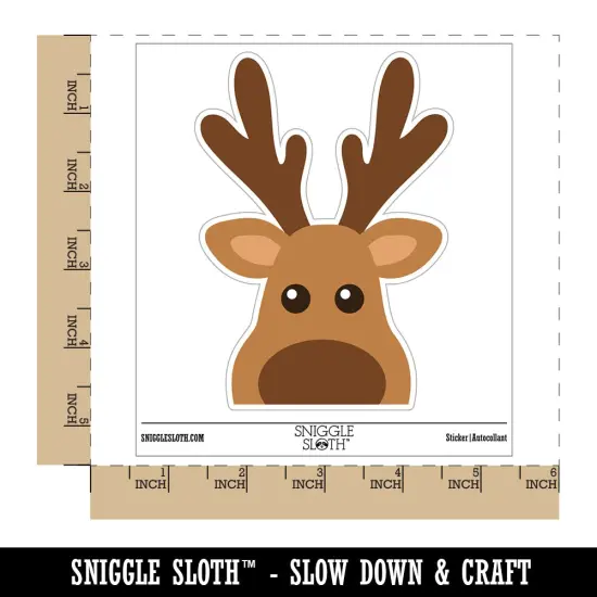 Peeking Reindeer Christmas Waterproof Vinyl Phone Tablet Laptop Water Bottle Sticker Set - 5 Pack {1}