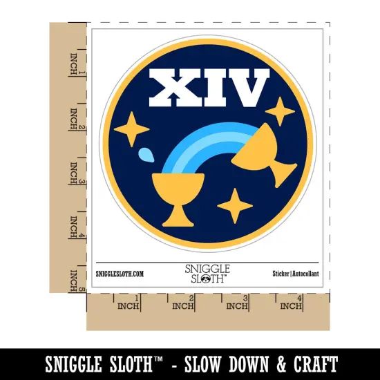 Temperance Tarot Card Waterproof Vinyl Phone Tablet Laptop Water Bottle Sticker Set - 5 Pack {1}