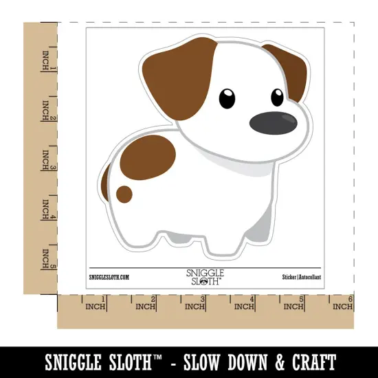 Stubby Jack Russell Terrier Dog Puppy Waterproof Vinyl Phone Tablet Laptop Water Bottle Sticker Set - 5 Pack {1}