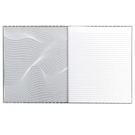 Professional Hardbound Notebook, 96 Page, College Ruled, 8-1/2" x 10-7/8", Charcoal & White Stripes, Pack of 2 {2}