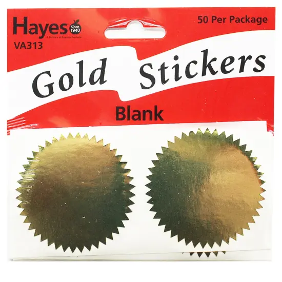 Blank 2" Gold Certificate Seals, 50 Per Pack, 6 Packs {3}