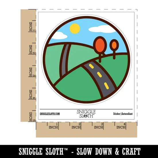 Hilly Roadscape Waterproof Vinyl Phone Tablet Laptop Water Bottle Sticker Set - 5 Pack {1}