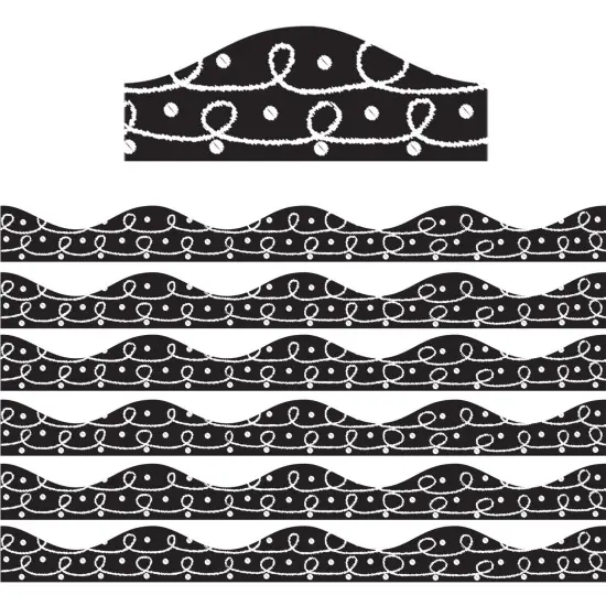 Magnetic Border, Scribble Chalk Loops, 12 Feet Per Pack, 6 Packs {1}