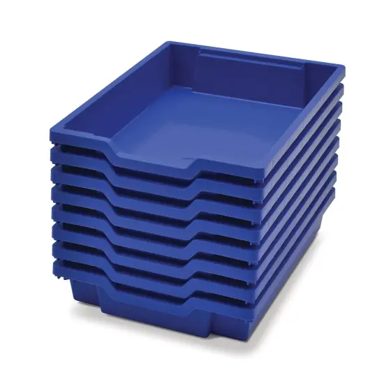 Shallow F1 Tray, Royal Blue, 12.3" x 16.8" x 3", Heavy Duty School, Industrial & Utility Bins, Pack of 8 {1}