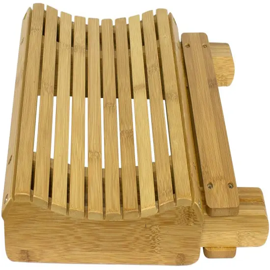 Sorbus Bamboo Folding Step Stool Bench - Great for Bathroom, Spa, Sauna, Collapsable Wooden Seat, Fully Assembled {6}
