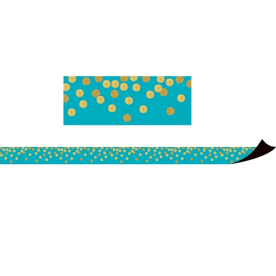 Teal Confetti Magnetic Border, 24 Feet Per Pack, 3 Packs {2}